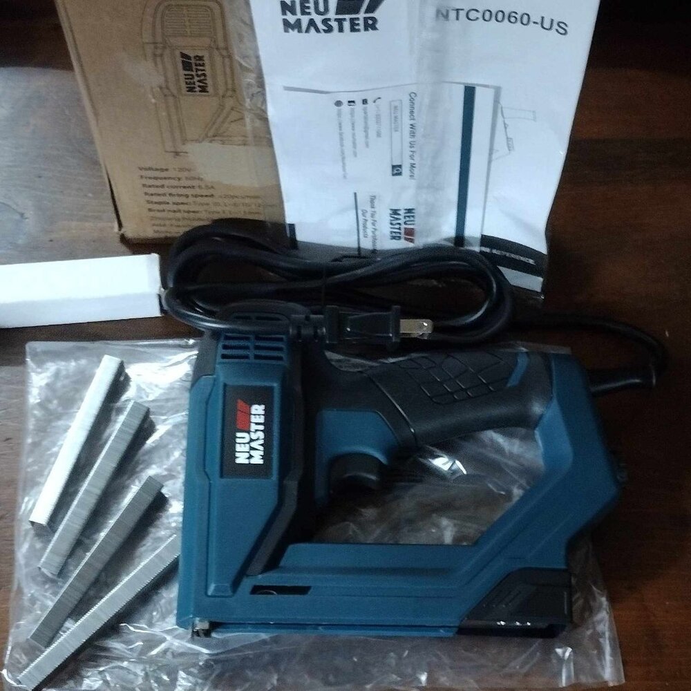 New in Box- Corded Electric Brad Nailer Stapler With Staples